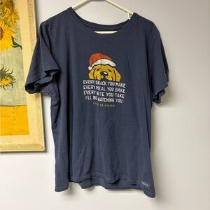 Life is good every snack you make I’ll be watching you Santa retriever t shirt